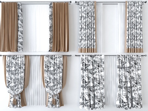 Modern Floral Curtain Gauze Curtain