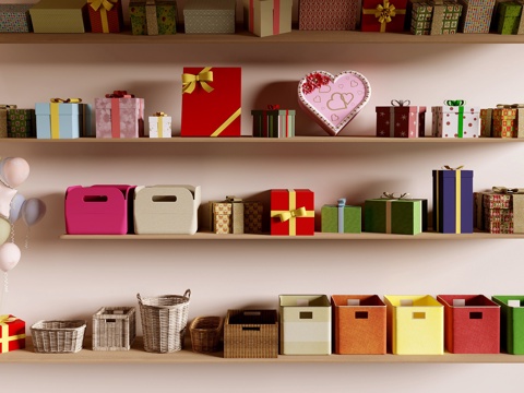 Gift box storage basket