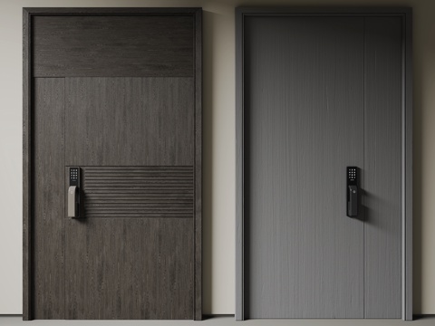 Modern solid wood entry door security door