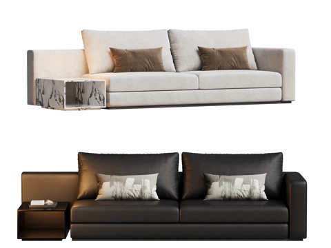 Modern double sofa in-line sofa