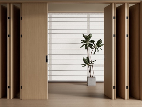 Solid wood sliding door multi-link sliding door