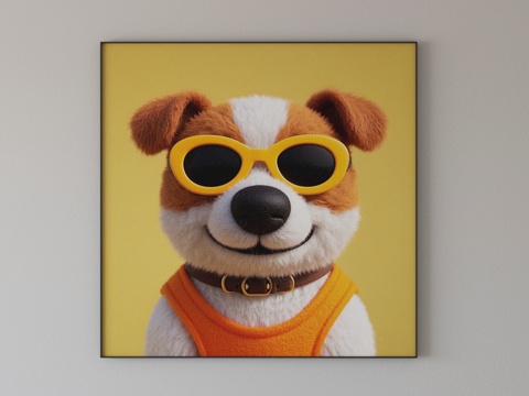 Cartoon puppy hanging painting decorative painting