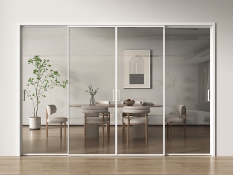 Modern glass sliding door four linkage sliding door