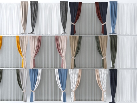 Modern color matching curtain gauze curtain