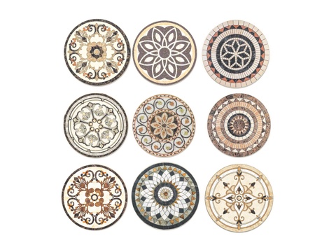 European Round Marble Floor Carved Pattern Paving