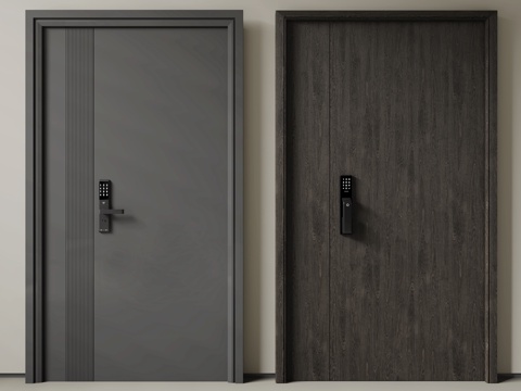 Modern solid wood entry door security door