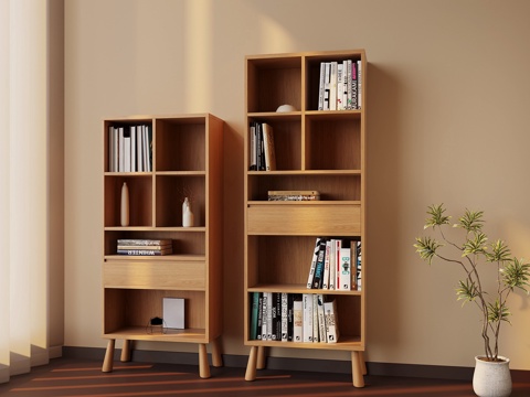 Antique Bookcase Storage Rack