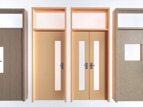 Modern classroom door single door wooden door observation window door