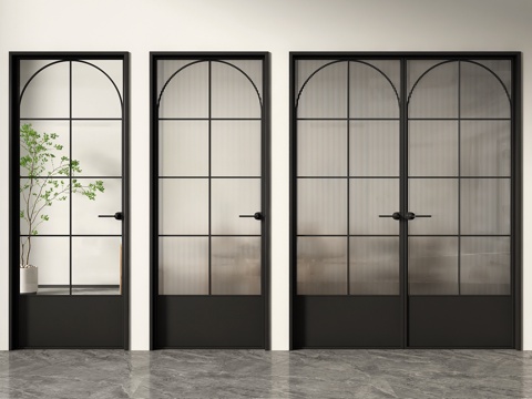 Italian double door single door retro glass door