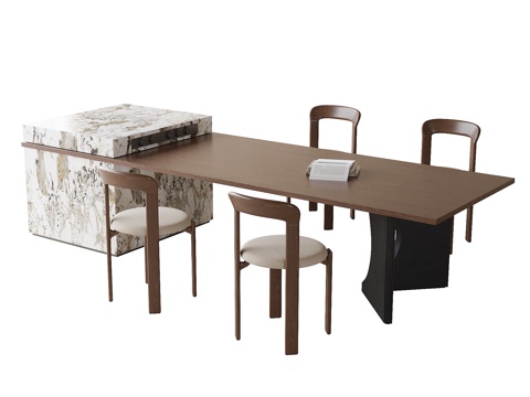 Modern Island Dining Table and Chair