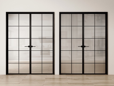 French Glass Door Double Door Grille Door