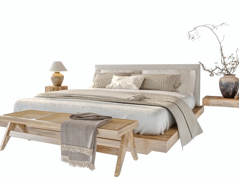 Modern fabric double bed