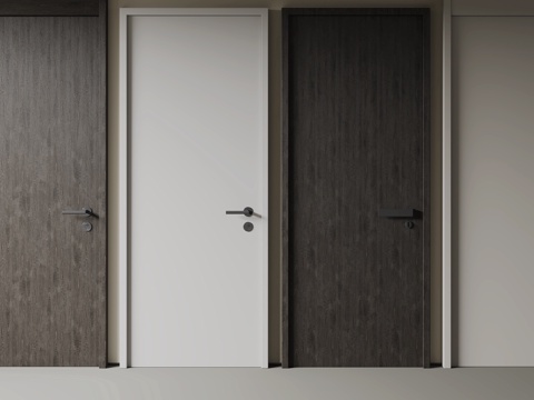 Modern solid wood bedroom door swing door single door