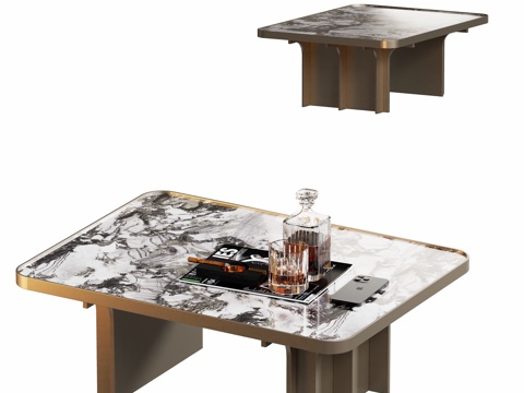 Modern marble coffee table