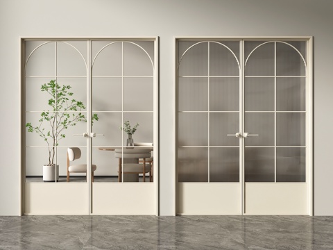 French glass double door