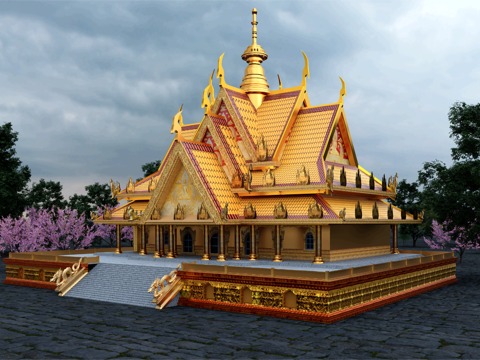 Southeast Asia Buddhist Temple Buddha Hall Theravada Buddhist Religious Architecture