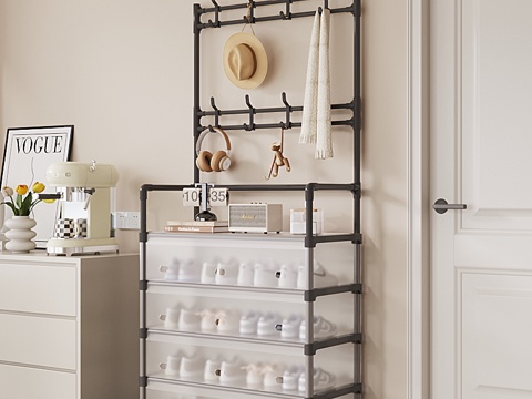 Entrance Shoe Cabinet Low Shoe Cabinet Coat Rack