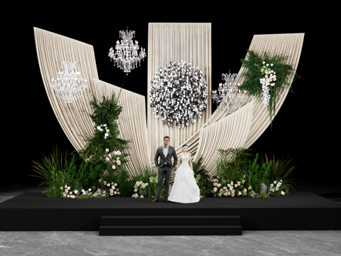 Niche Champagne Cloth Mantle Wedding