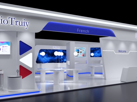 Modern Technology Booth Blue Booth