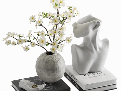 Modern ornaments vase books