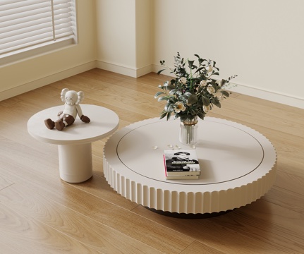 Cream Style Coffee Table Stitching Coffee Table