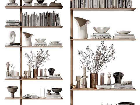 Modern Bookshelf Ornaments Books Vase