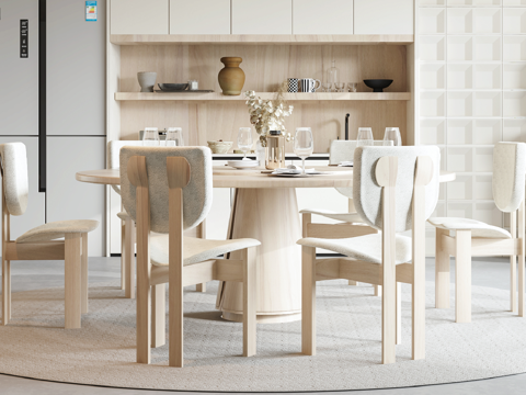 Cream Style dining table and chair round dining table