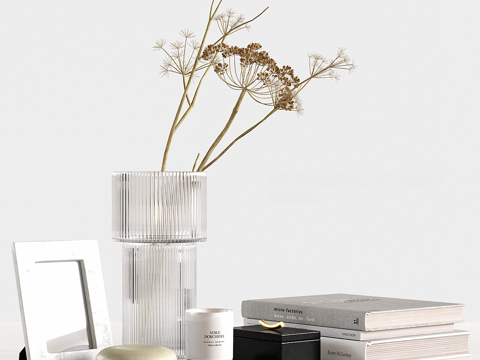 Modern ornaments vase books