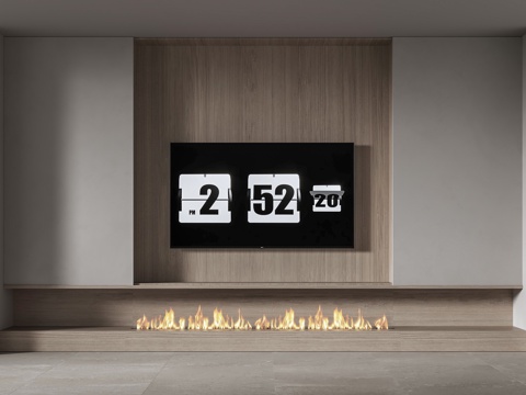 fireplace Wall modeling background wall TV wall fireplace