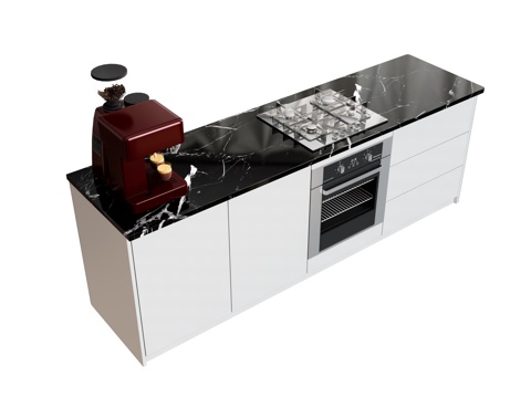 Gas Stove Oven Cupboard Coffee Machine Bean Grinder