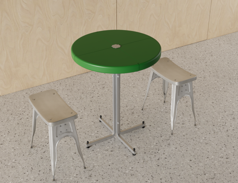 Modern round dining table and chair