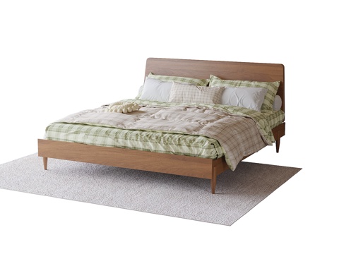 Modern Solid Wood Double Bed