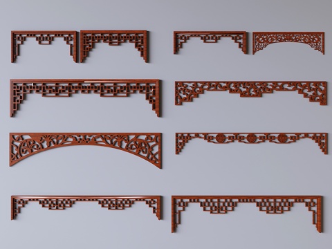 New Chinese-style Carved Flower Lattice Carved Line Corner Flower