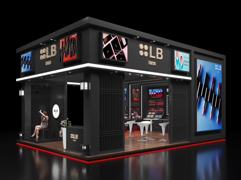 Modern Cosmetics Booth Color Makeup Black Booth