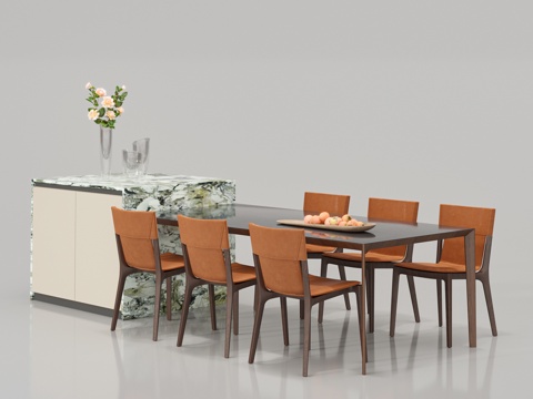 Modern Island Dining Table and Chair