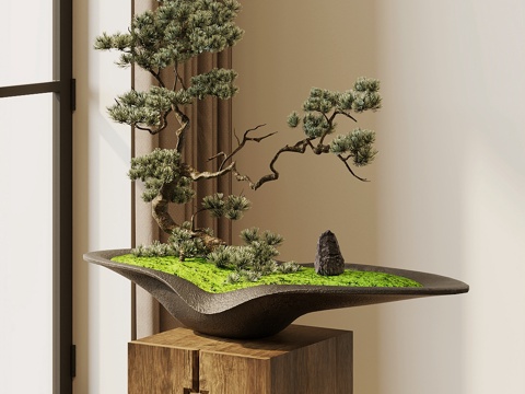 Neo-Chinese Style Landscape Moss Dry Water Indoor