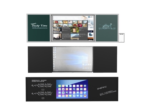 Modern classroom black and white board writing board multimedia blackboard