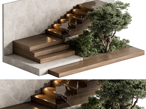 Neo-Chinese Style Stairs Landscape Stairs Landscaping