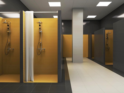 Modern shower area