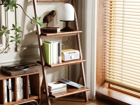 Antique Bookshelf Storage Rack