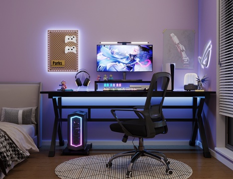 Modern e-sports room computer room desktop computer