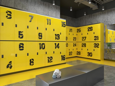 Modern gym locker room