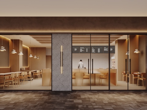 Modern DiningRoom Fast Food Restaurant Restaurant Door Head