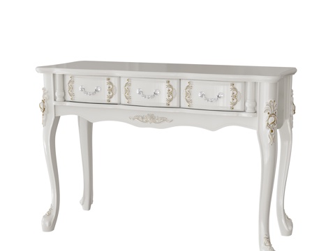 European-style carved gold ivory white desk