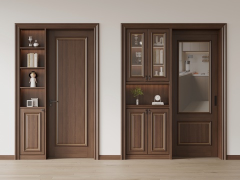 Neo-Chinese Style kitchen door sliding door door with cabinet