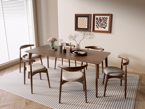 Mid-century Style dining table and chair