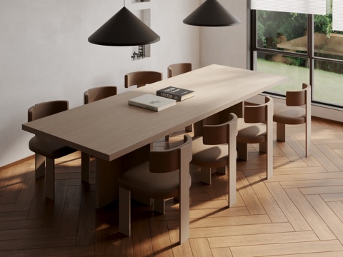 Modern Solid Wood Dining Table and Chair