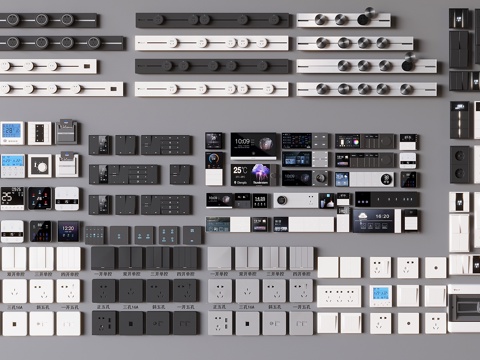 Visual function control panel rail socket card power