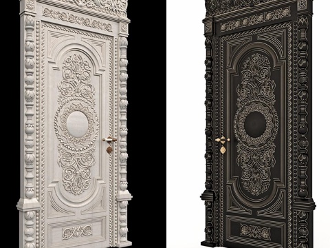 European style retro carved door plaster door