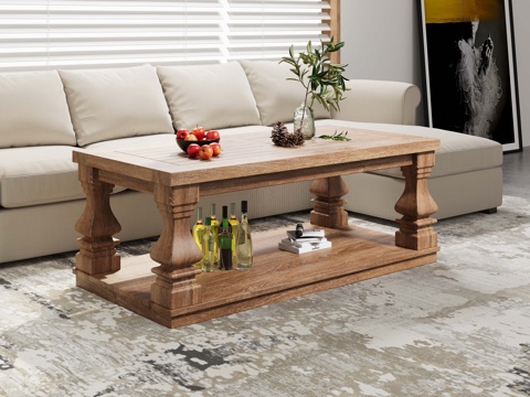 American solid wood coffee table rectangular coffee table